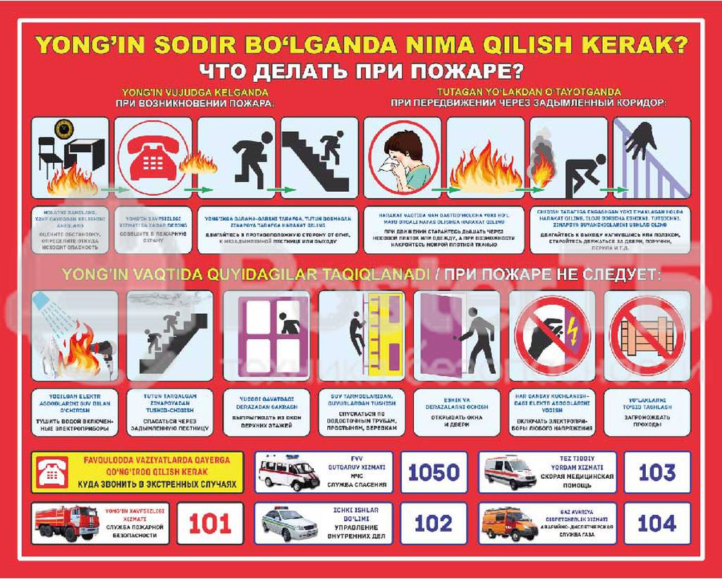 Плакат "Что делать при пожаре?"
